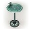 Freestanding Polypropylene Bird Bath in Dark Green Shallow Basin Design for Small Birds